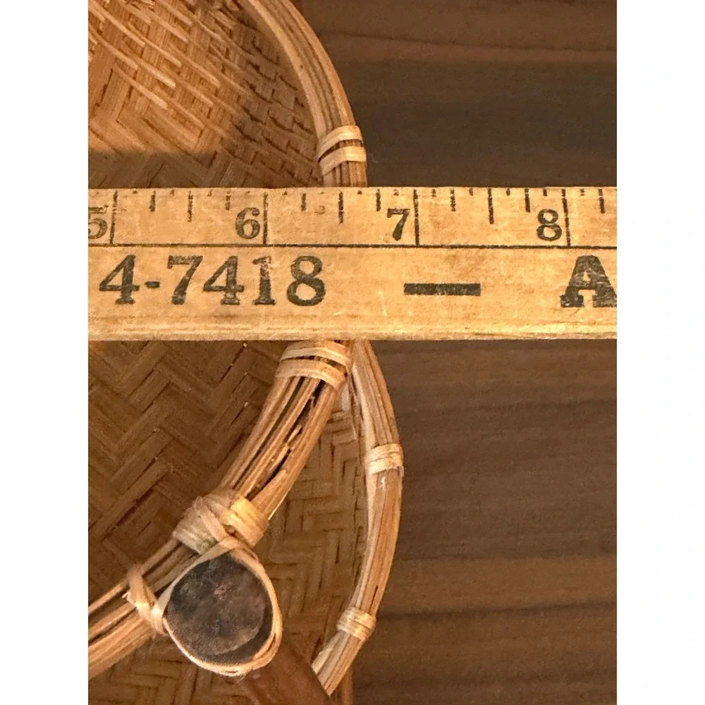 Vintage 2 Tier Woven Bamboo Wicker Basket Natural Boho Countertop Organizer